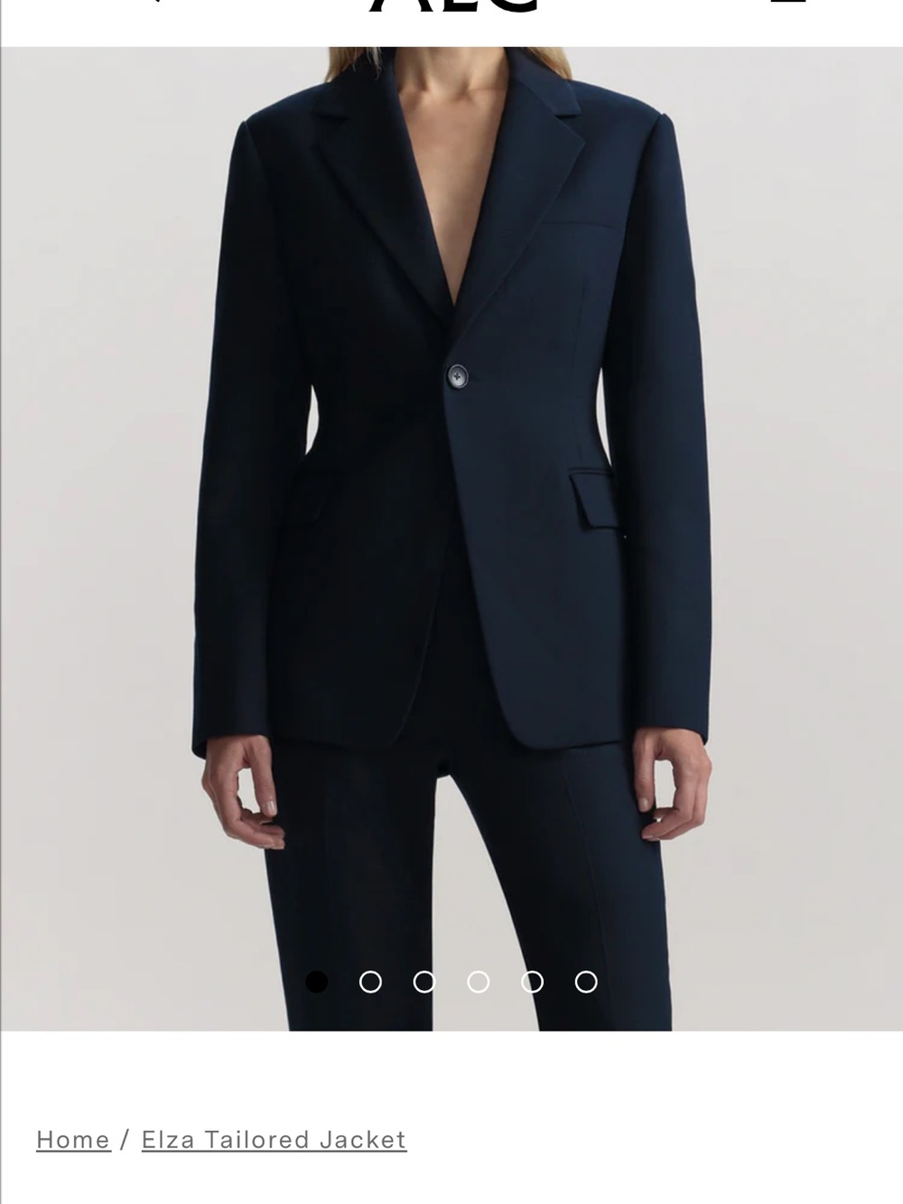 A.L.C. Elza Tailored Blazer in Evening Blue